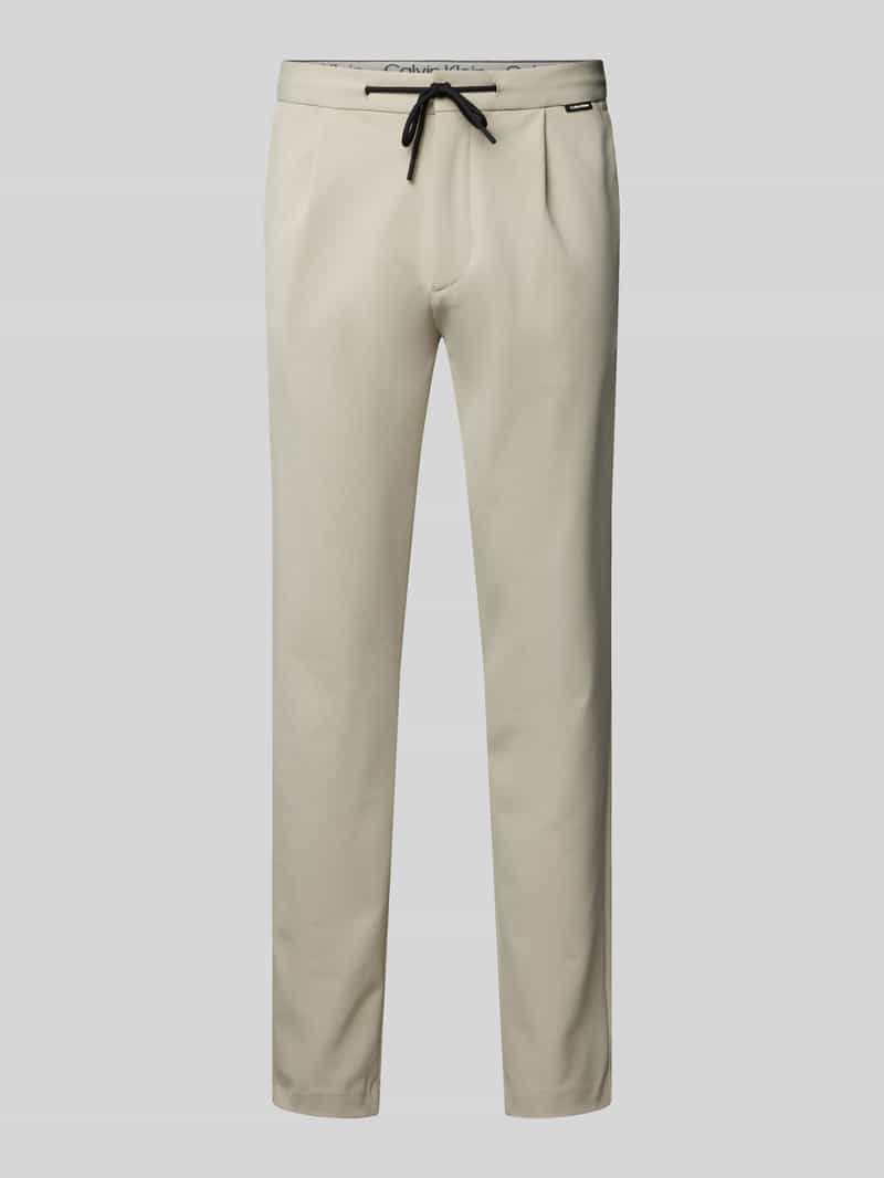 CK Calvin Klein Tapered fit broek met bandplooien