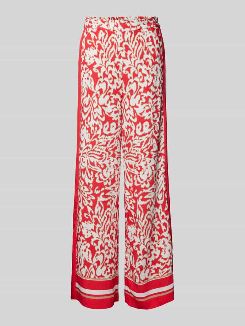 Comma Wide leg stoffen broek met all-over print