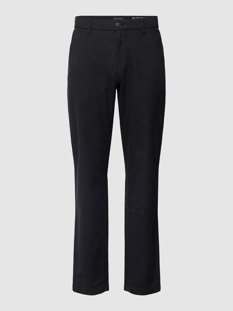 MARC O POLO Tapered fit stoffen broek met geweven motief, model 'Osby'