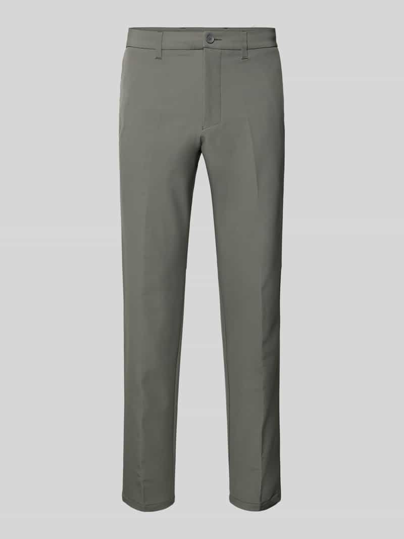 BOSS Green Regular fit stoffen broek met persplooien, model 'Commuter'