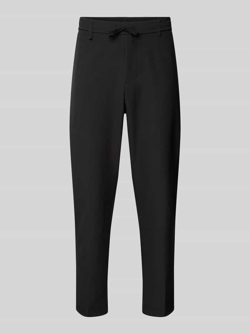 BOSS Green Regular fit stoffen broek met tunnelkoord, model 'Convert'