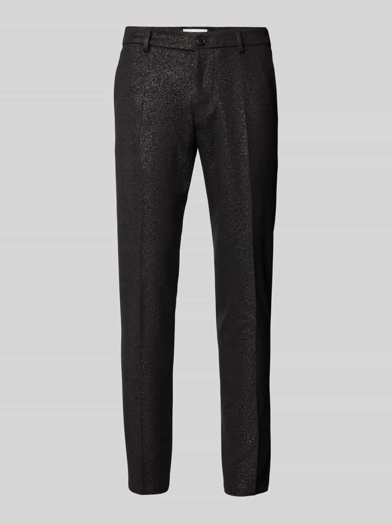 Drykorn Slim fit stoffen broek met riemlussen, model 'AJEND'