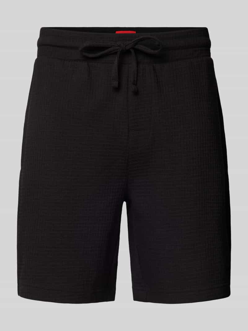 HUGO Regular fit sweatshorts met structuurmotief, model 'Austin'