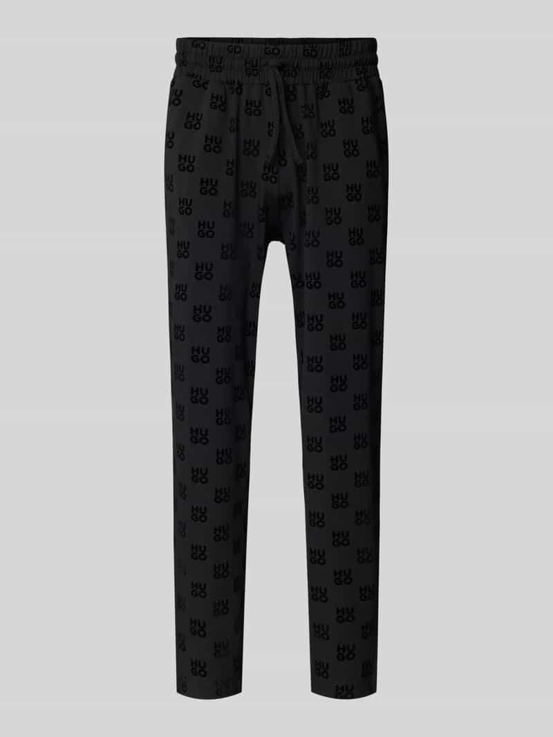 HUGO Regular fit sweatpants met labelprint, model 'Flock'