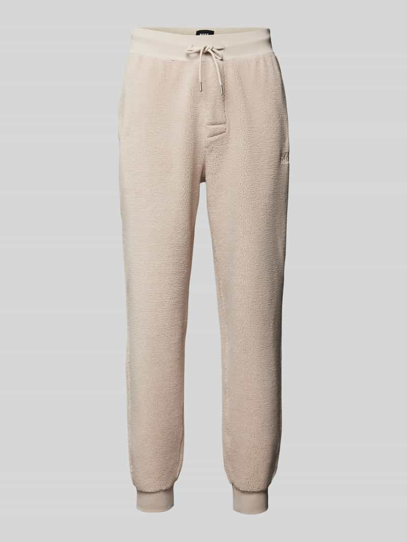 Boss Regular fit sweatpants met structuurmotief, model 'Contemp'