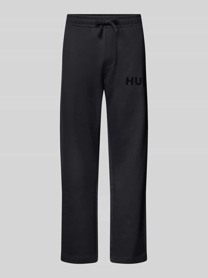 HUGO Straight leg sweatpants met labelprint, model 'Dumrulo'