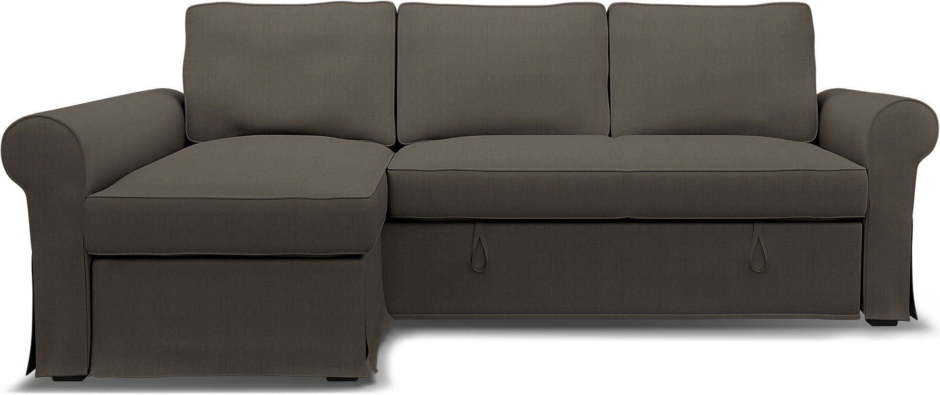 Bemz IKEA - Hoes voor slaapbank Backabro met chaise longue, Mocha, Linnen