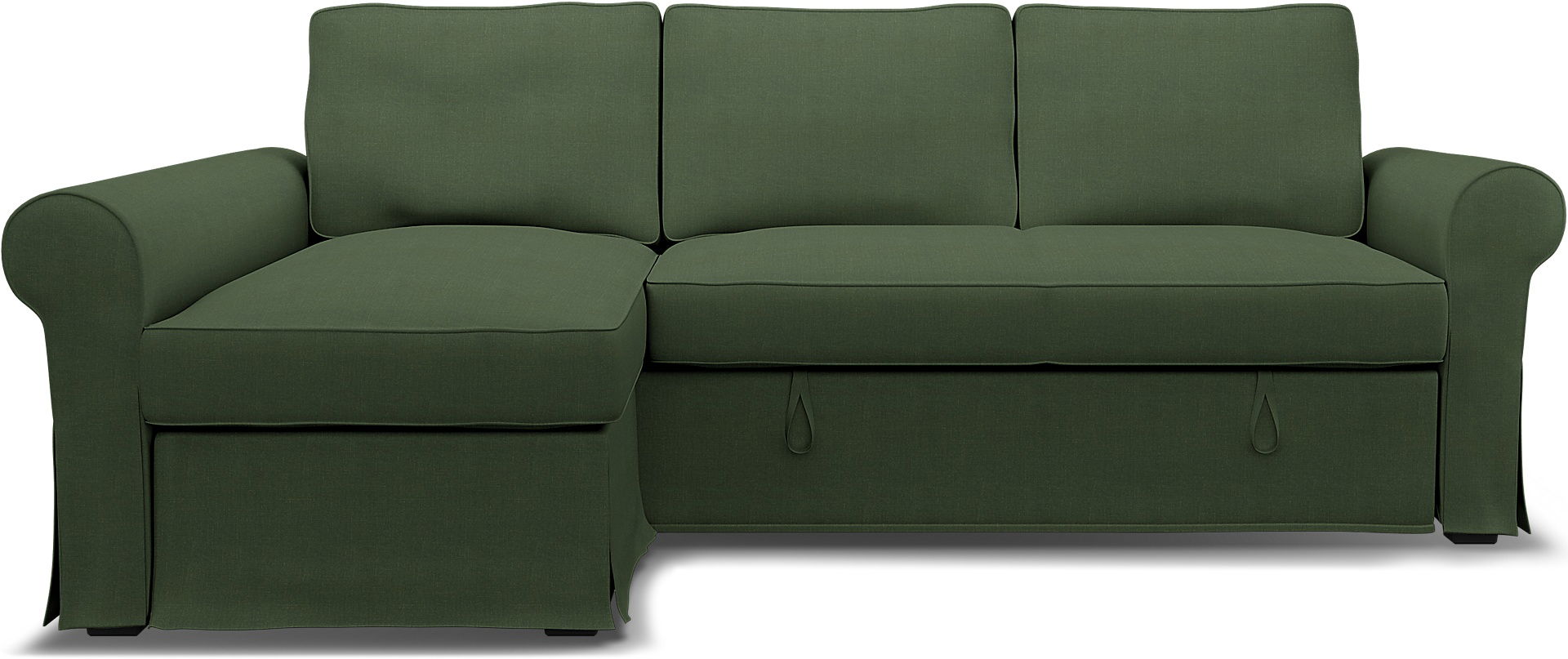 Bemz IKEA - Hoes voor slaapbank Backabro met chaise longue, Moss, Linnen