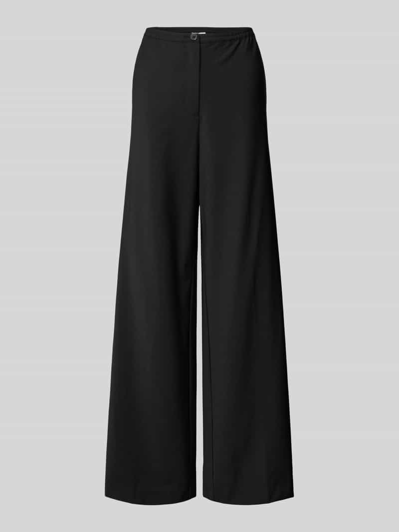 MARC O POLO Straight fit stoffen broek van wolmix met stretch en elegante persplooi