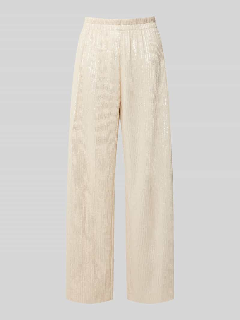 SEDUCTIVE Wide leg stoffen broek met structuurmotief