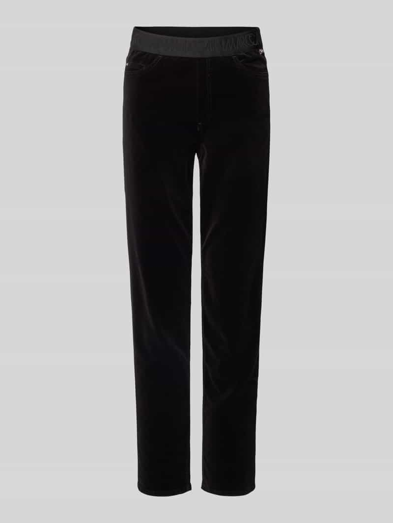 Marc Cain Stoffen broek met elastische band met logo