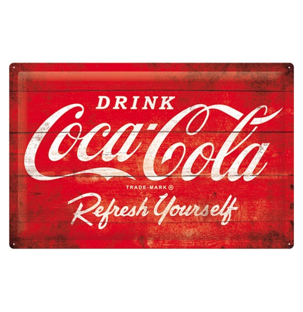 Fiftiesstore Metalen Bord 40 x 60cm Coca-Cola - Logo Red Refresh Yourself