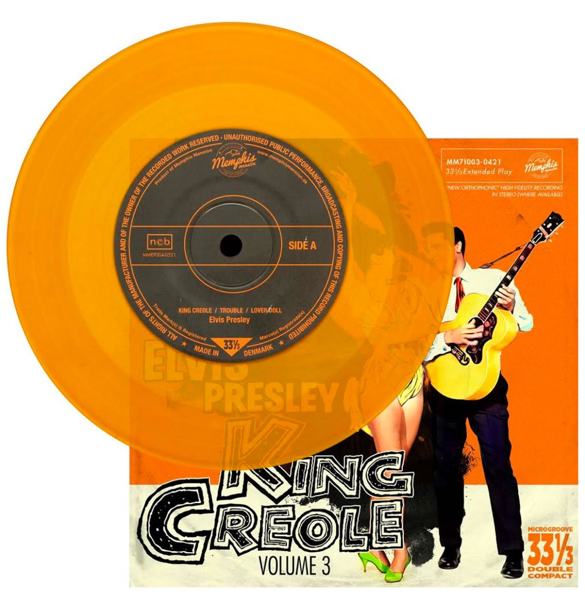 Fiftiesstore Elvis Presley - King Creole Volume 3 EP Oranje Vinyl 33 1/3