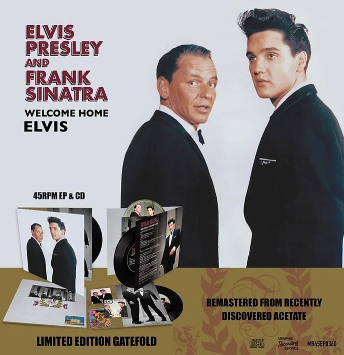 Fiftiesstore Elvis Presley And Frank Sinatra Welcome Home Elvis CD & CLEAR Vinyl EP MRS