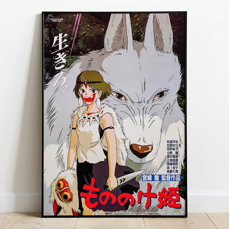 Semic Princess Mononoke Wooden Wall Art Characters 35 x 50 cm