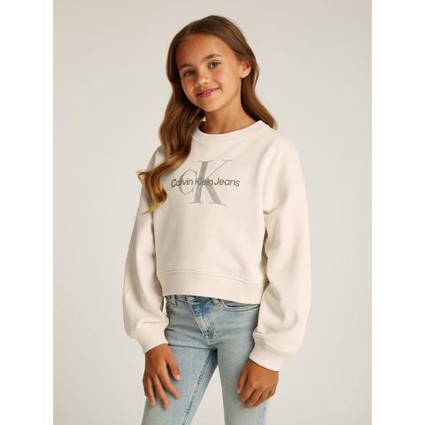 Calvin Klein Sweatshirt GLITTER MONOLOGO CN SWEATSHIRT voor kinderen tot 16 jaar met logo-opdruk