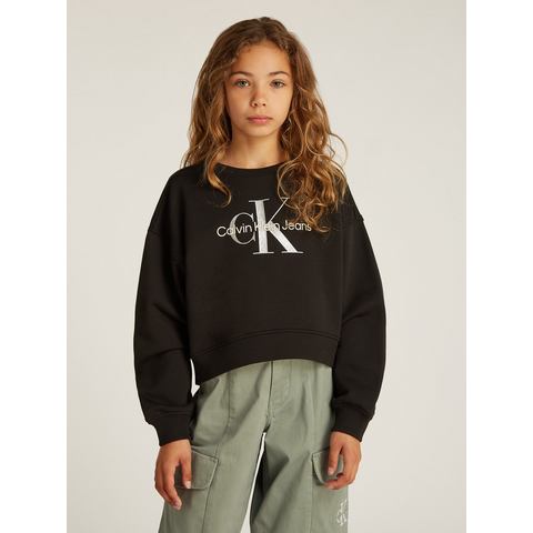 Calvin Klein Sweatshirt GLITTER MONOLOGO CN SWEATSHIRT voor kinderen tot 16 jaar met logo-opdruk