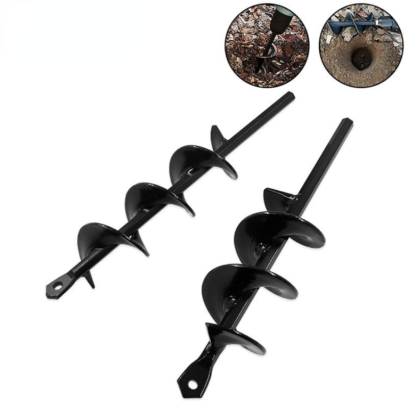 Levi market Tuin Spiraalgatboor Planter Roto Bloem Planter Yard Tuinieren Beddengoed Plantgat Graver Tool 0.8CM zwart