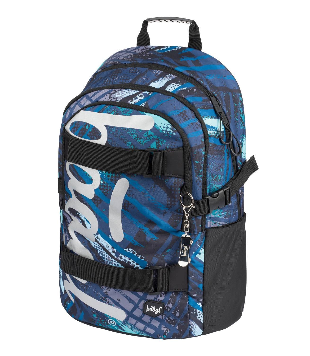 Baagl School tas Skate Structures Blauw 25L