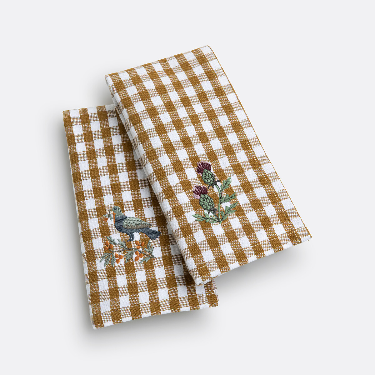 LA REDOUTE INTERIEURS Set van 2 geborduurde tafelservetten Bethany