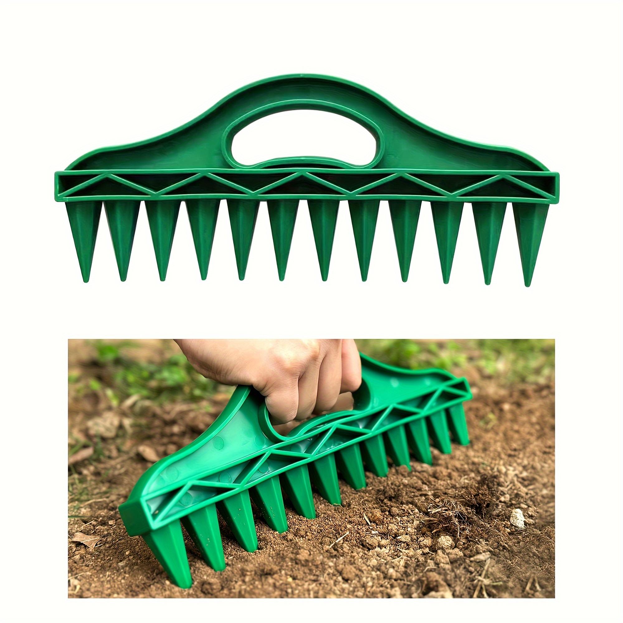 QQ STUDIO Tuinplantstok Gereedschap Zaadafstandsgatmaker voor het zaaien van groenten en het kweken van planten One Size groen
