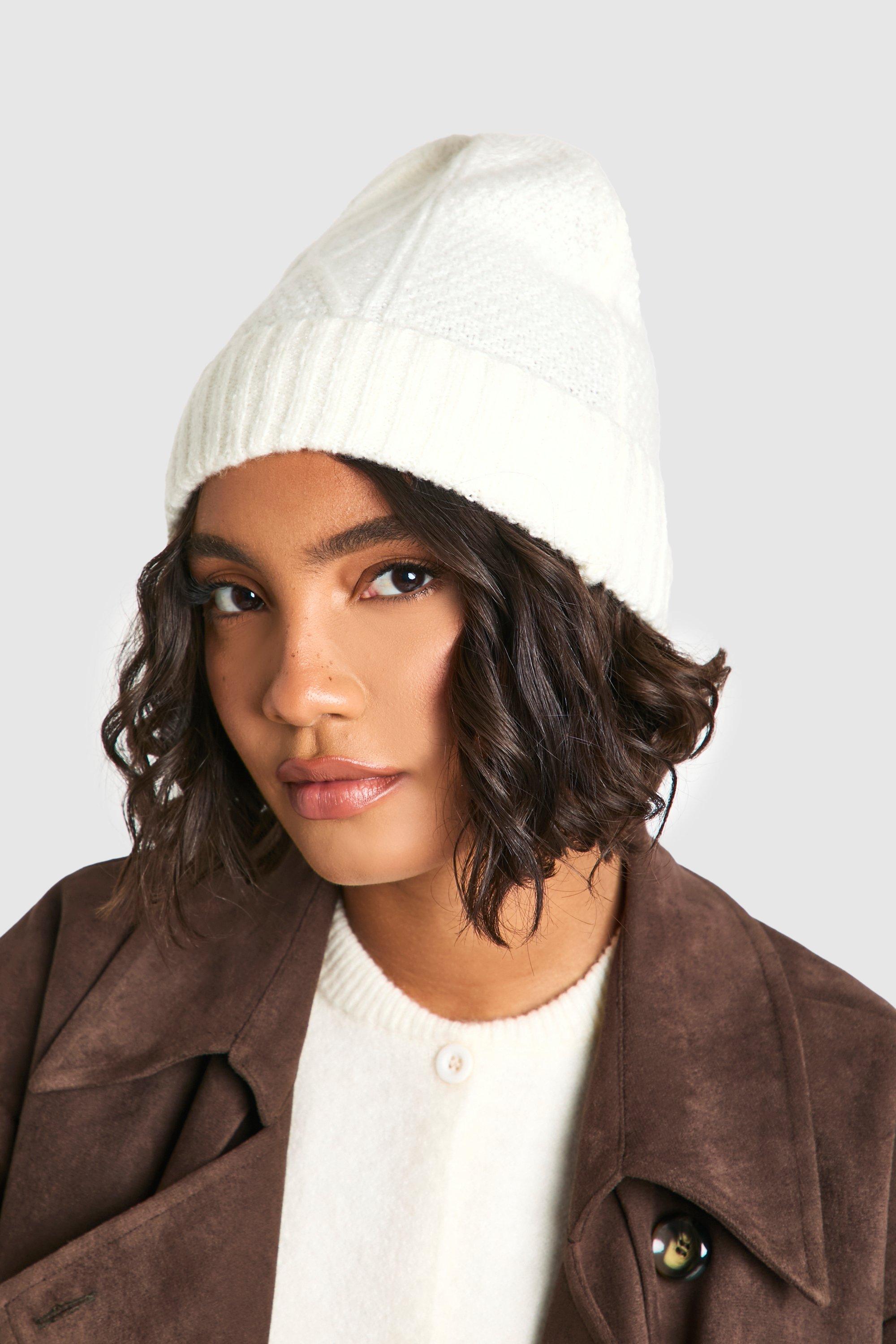 Boohoo Grof Gebreide Muts, Ivory