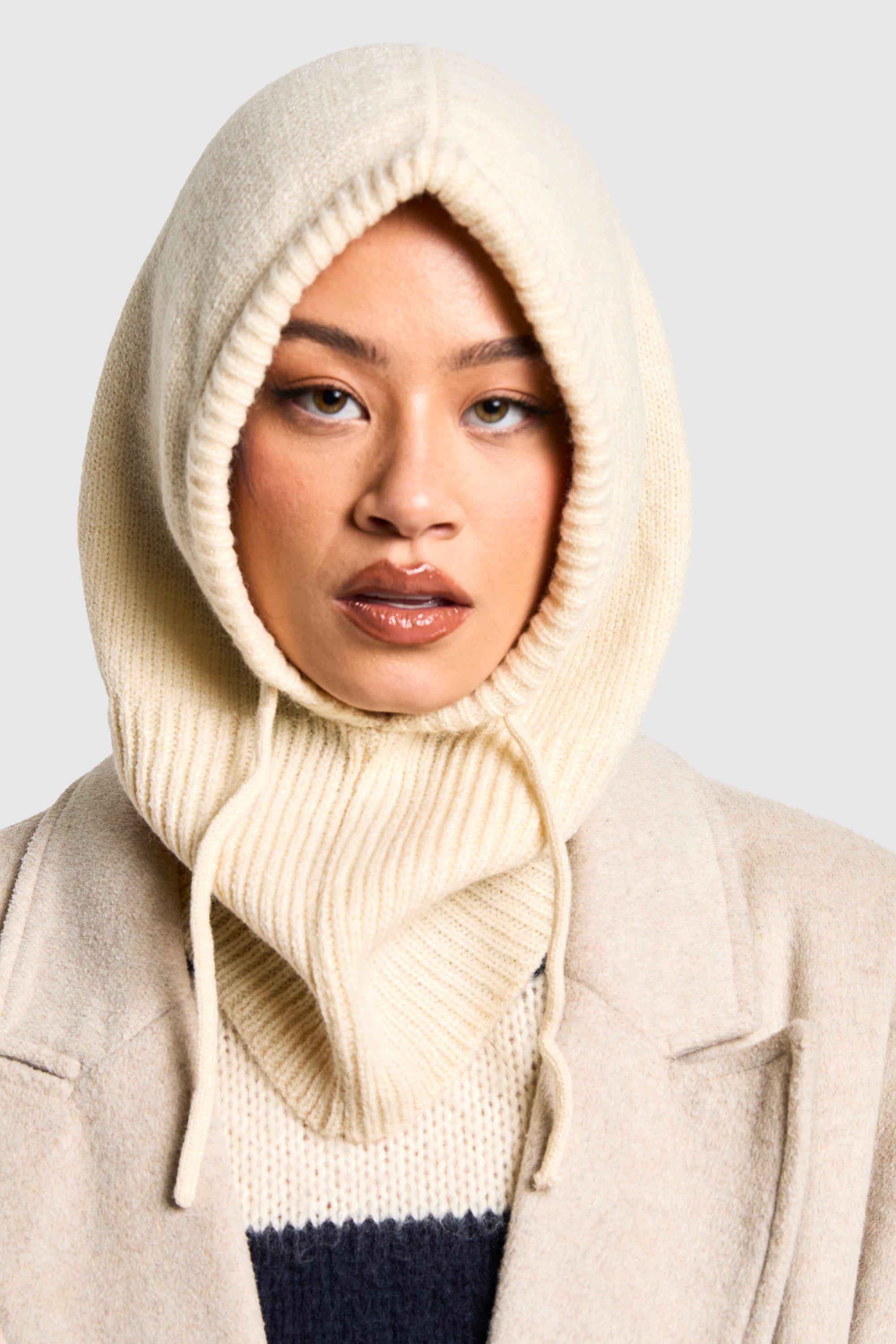 Boohoo Gebreide Warme Capuchon, Cream