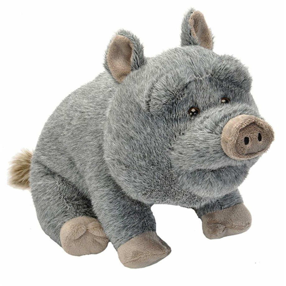 Wild Republic hangbuikzwijn knuffel - pluche - grijs - 30 cm - knuffeldieren - varken -