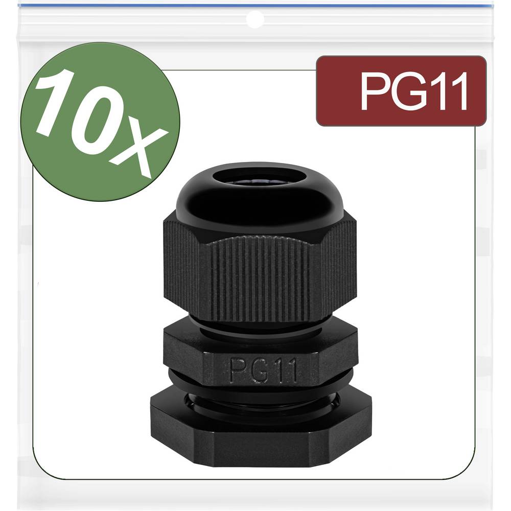 Quadrios 24CA380 Wartel PG11 Polyamide Zwart 10 stuk(s)