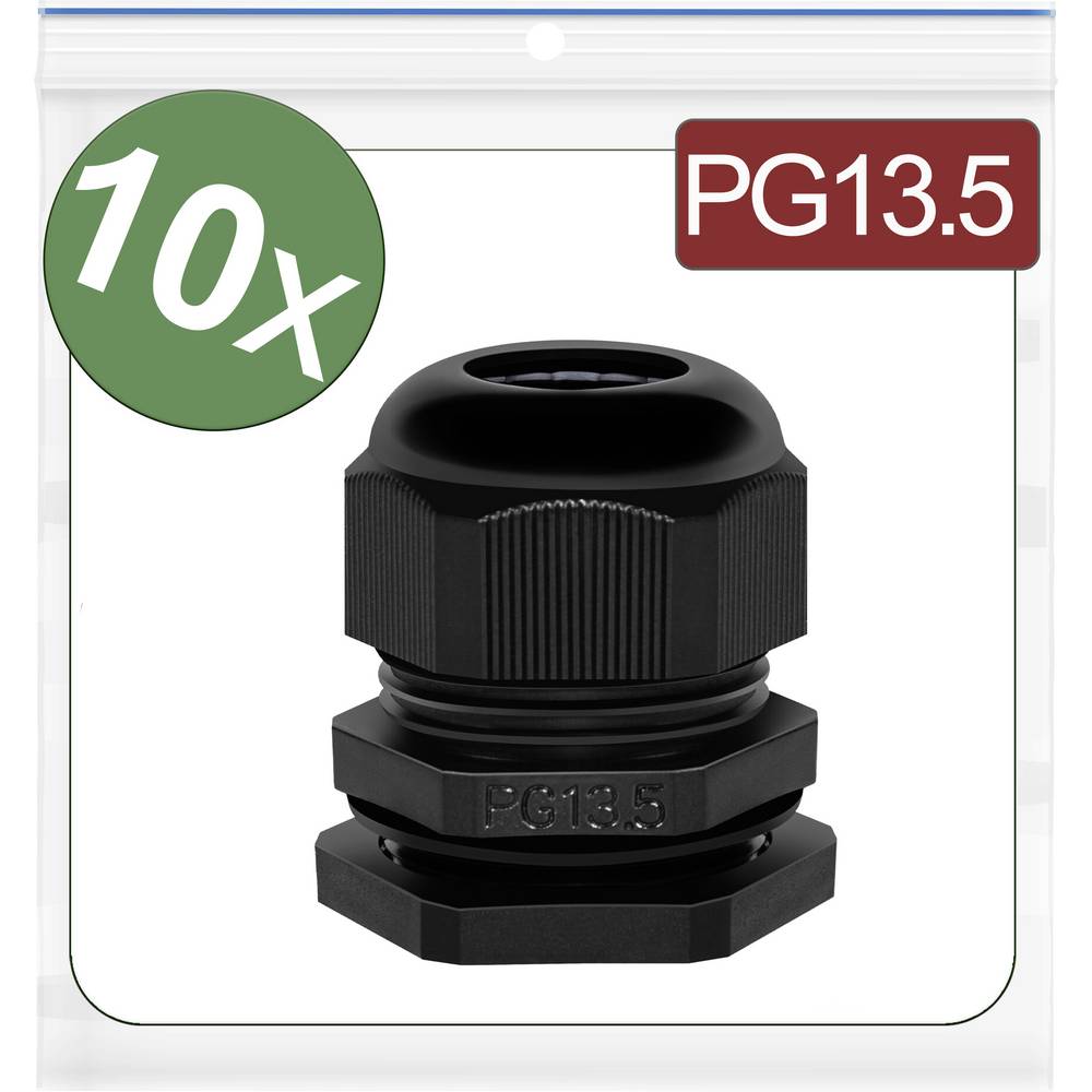 Quadrios 24CA381 Wartel PG13.5 Polyamide Zwart 10 stuk(s)