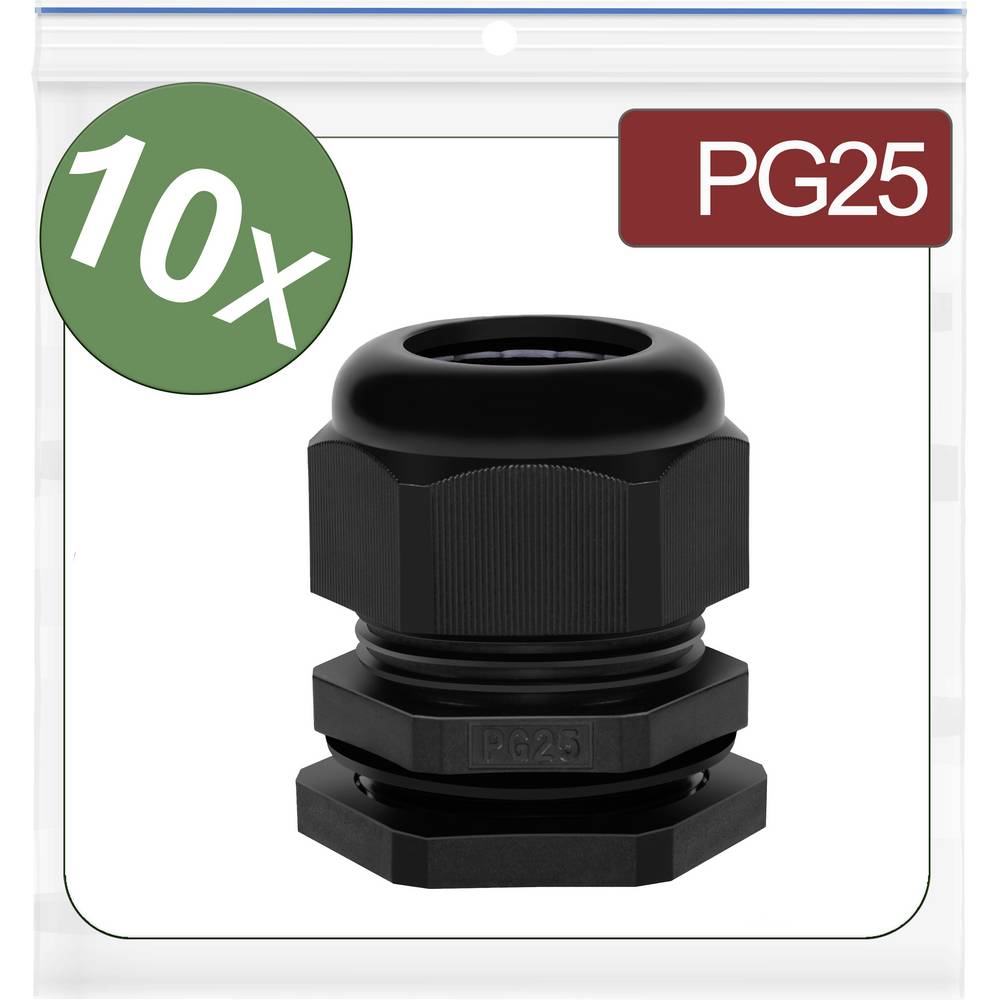 Quadrios 24CA385 Wartel PG25 Polyamide Zwart 10 stuk(s)