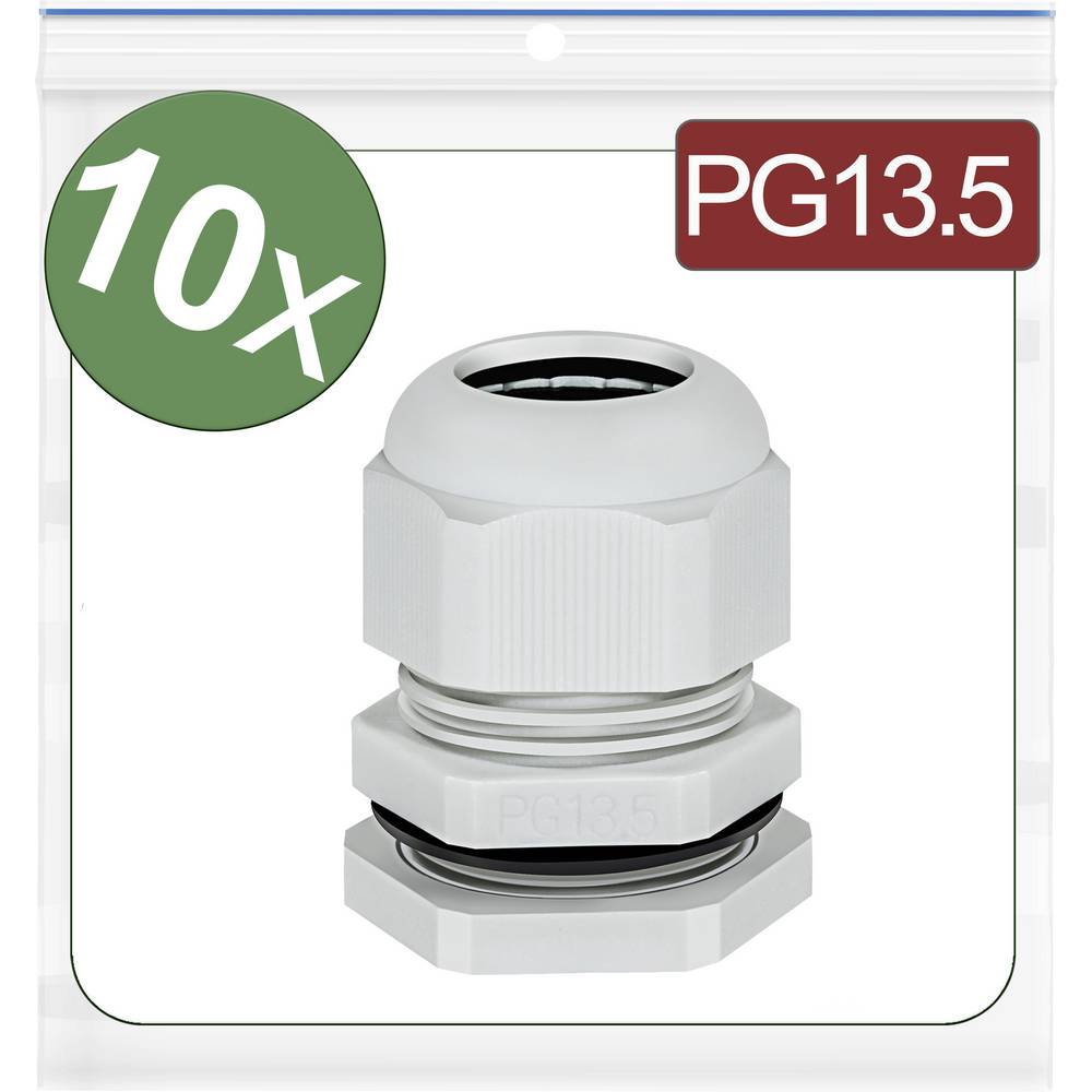 Quadrios 24CA394 Wartel PG13.5 Polyamide Grijs 10 stuk(s)