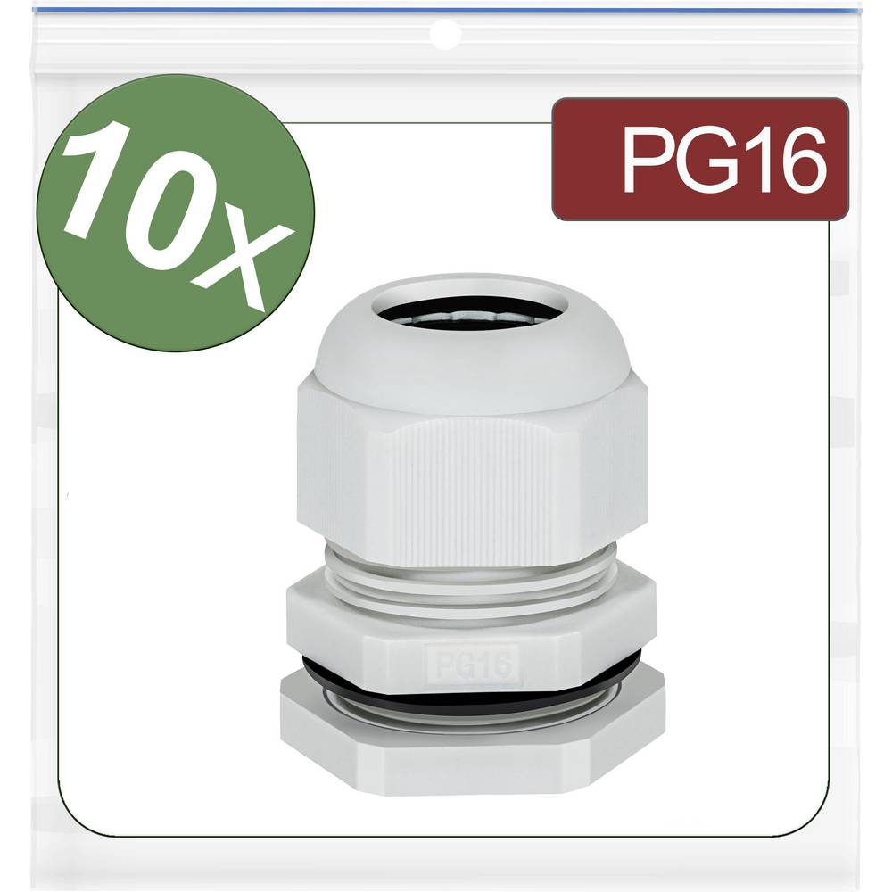 Quadrios 24CA395 Wartel PG16 Polyamide Grijs 10 stuk(s)