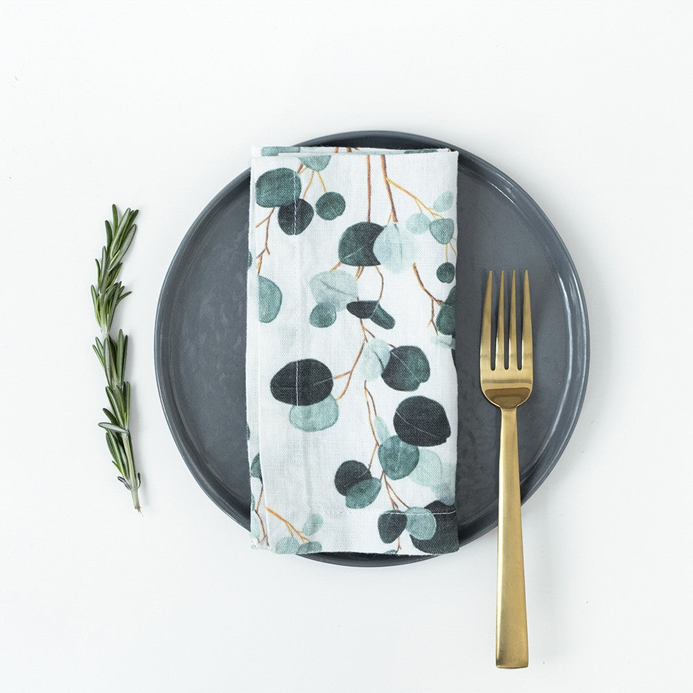 Linen Tales  linnen servetten - set van 2 - eucalyptus - 40 x 40 cm