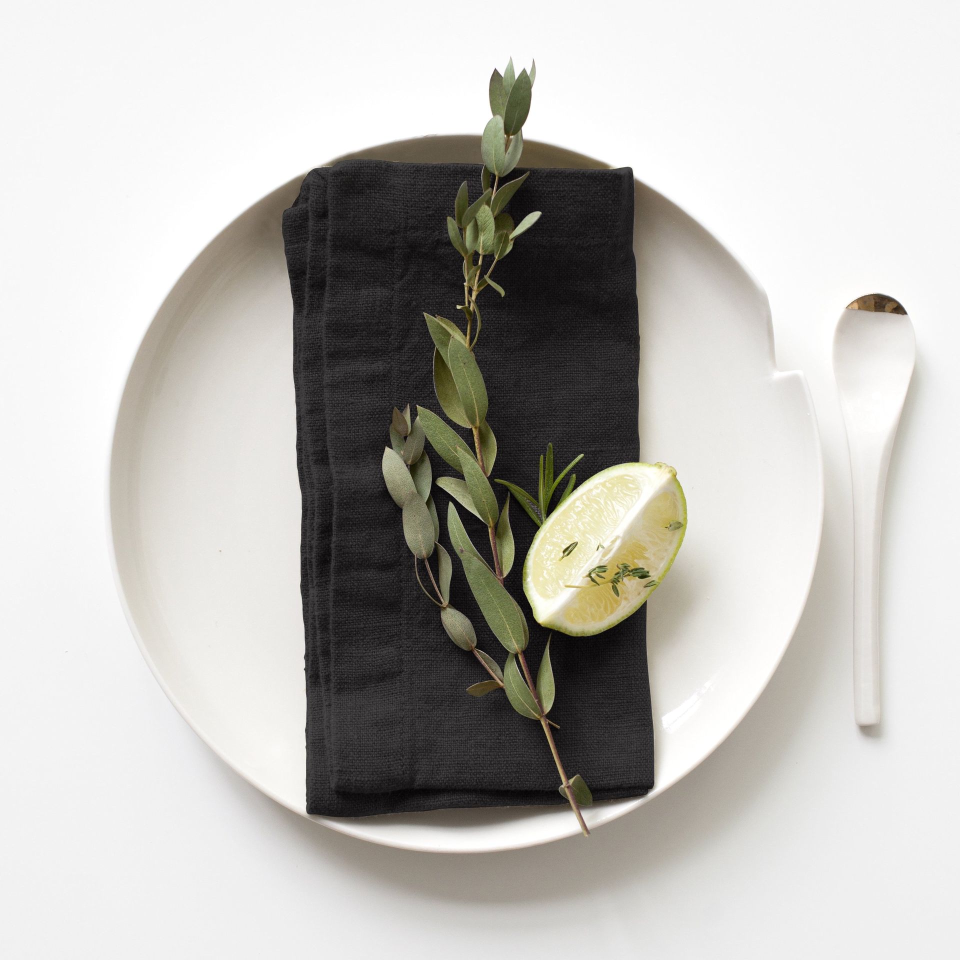 Linen Tales  linnen servetten - set van 2 - black - 40 x 40 cm