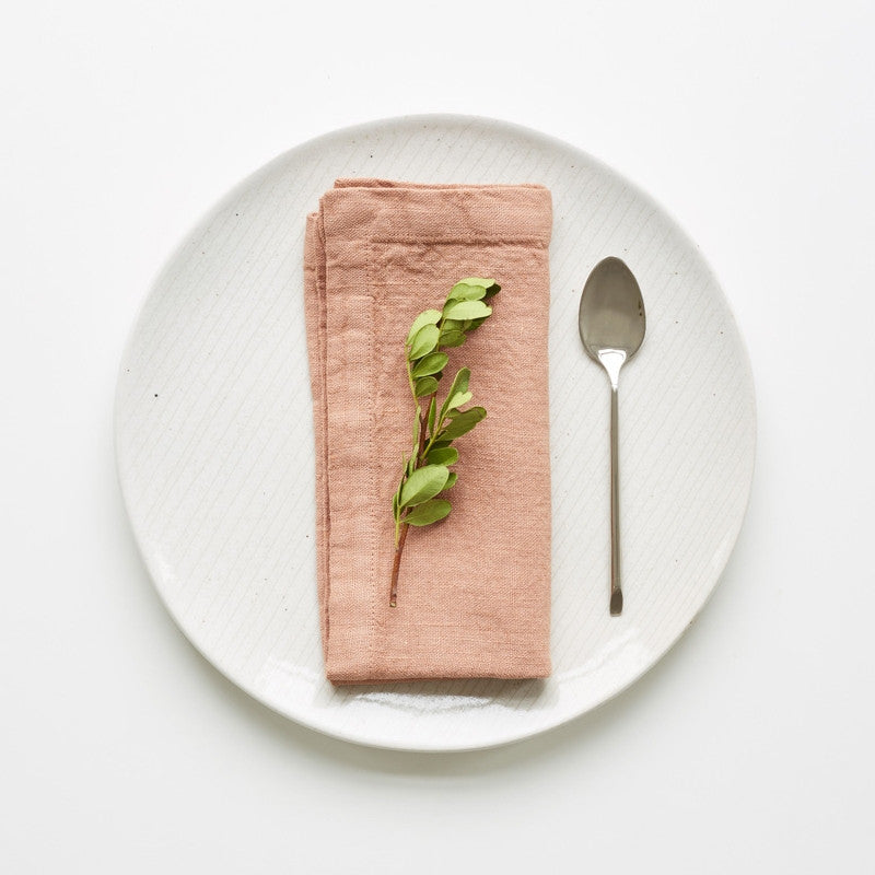 Linen Tales  linnen servetten - set van 2 - cafe crème - 40 x 40 cm