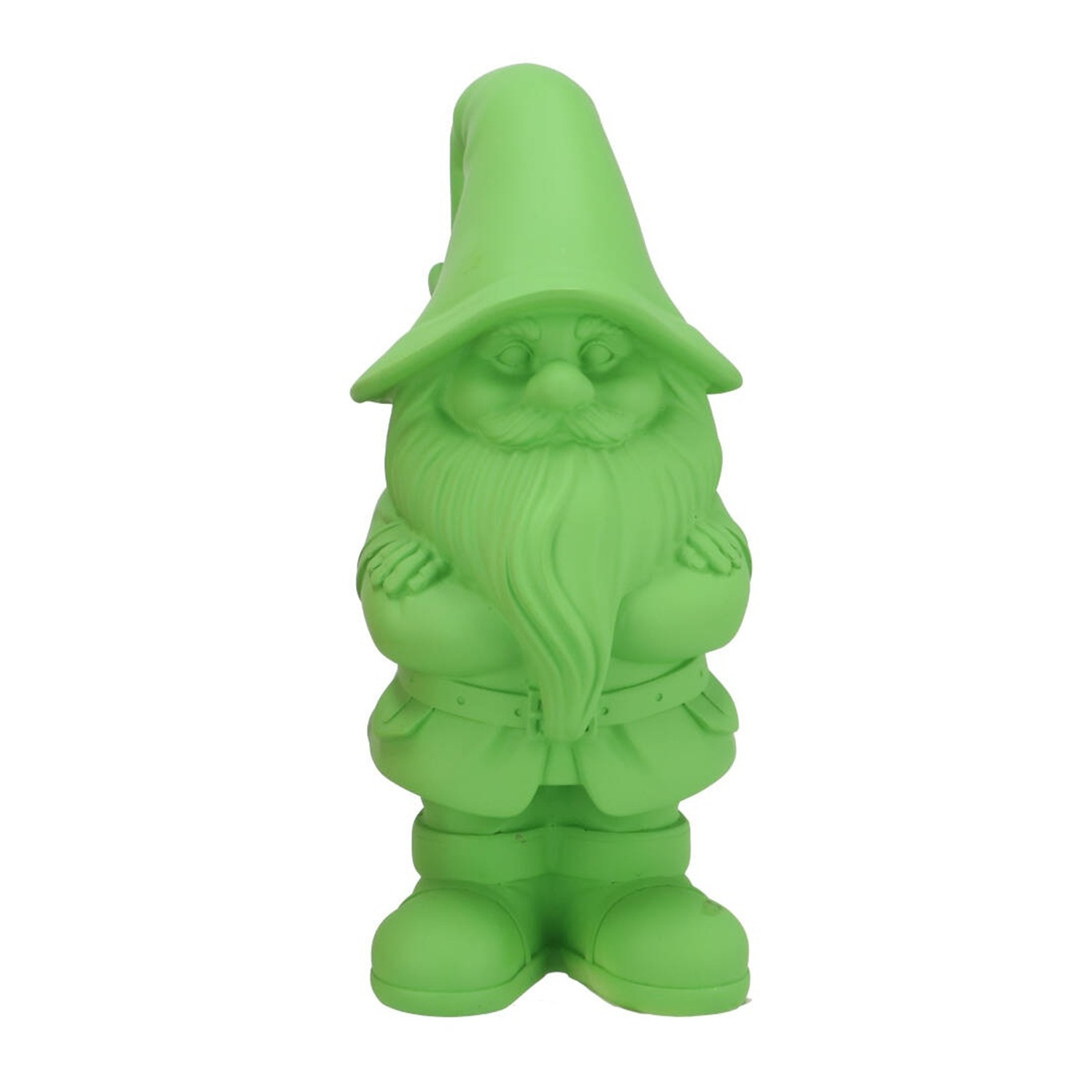 DK Design Tuinkabouter beeldje Dutch Gnome - neon groen - 25 cm - decoratieve tuinbeeldjes -