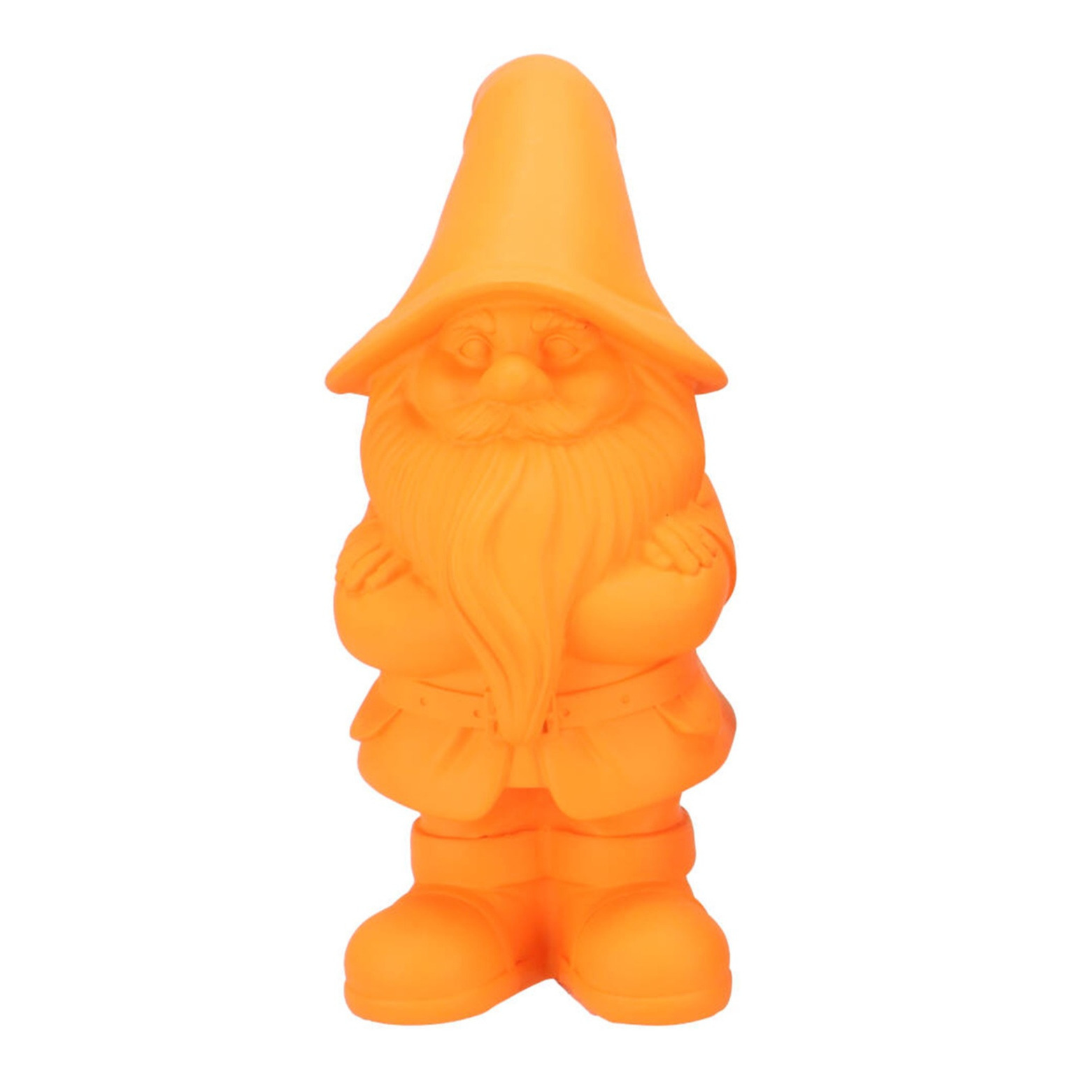 DK Design Tuinkabouter beeldje Dutch Gnome - neon oranje - 25 cm - decoratieve tuinbeeldjes -