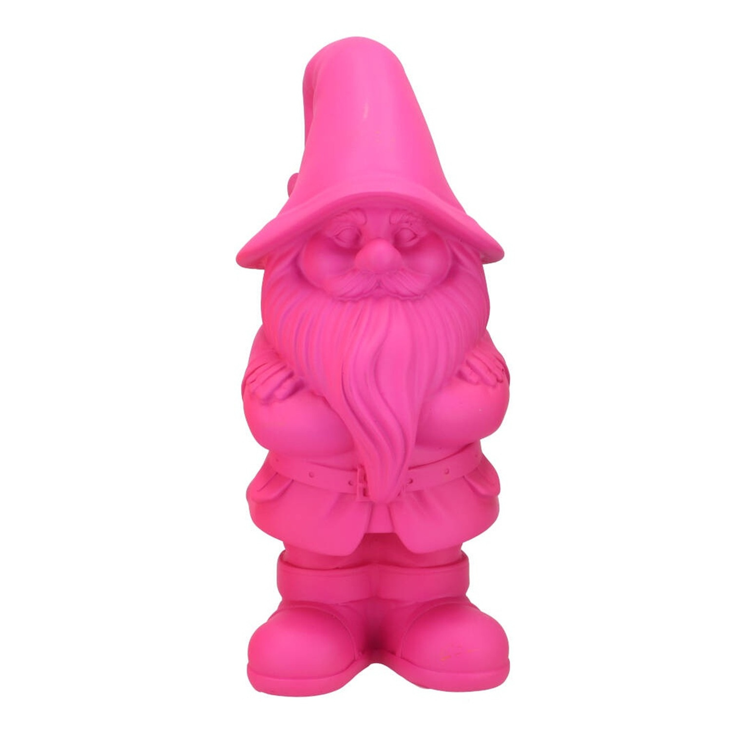 DK Design Tuinkabouter beeldje Dutch Gnome - neon roze - 25 cm - decoratieve tuinbeeldjes -