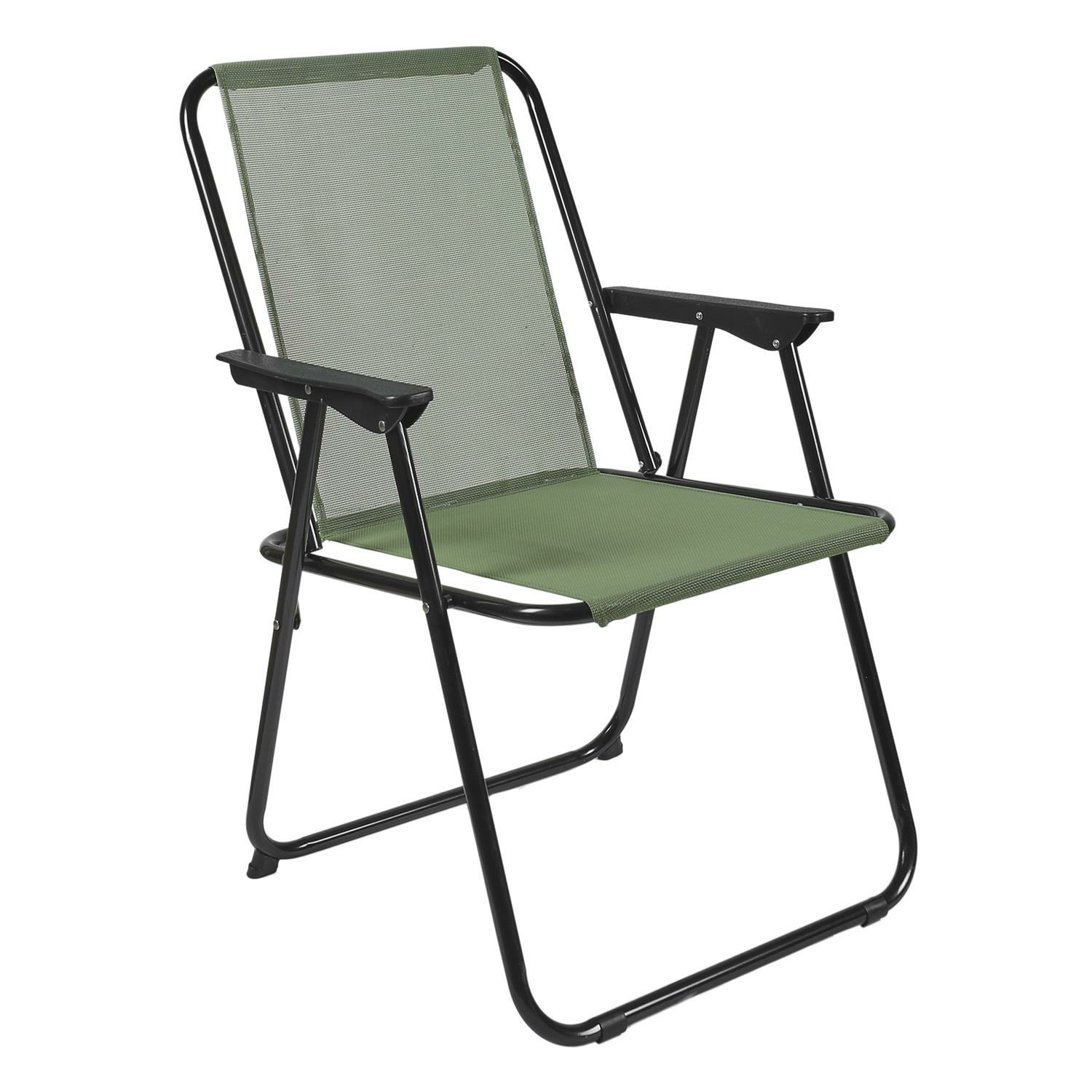 Home Deco Factory camping/strand stoel - aluminium - inklapbaar - groen - L45 x B54 x H84 cm -