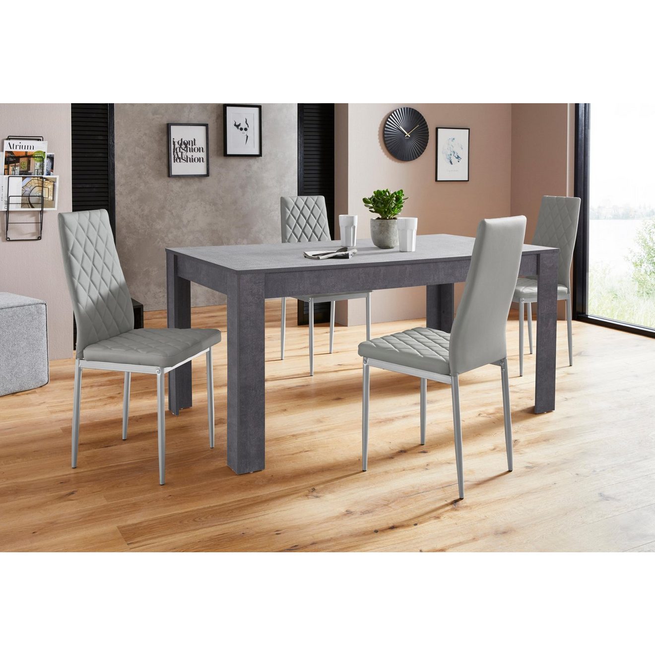 INOSIGN Eethoek Lynn160/Brooke Tafel met 4 stoelen (set, 5-delig)