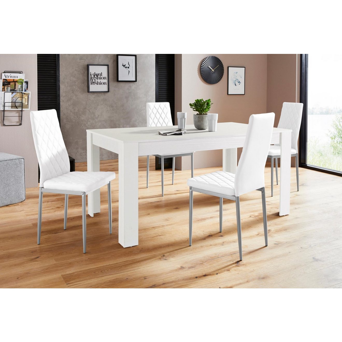 INOSIGN Eethoek Lynn160/Brooke Tafel met 4 stoelen (set, 5-delig)