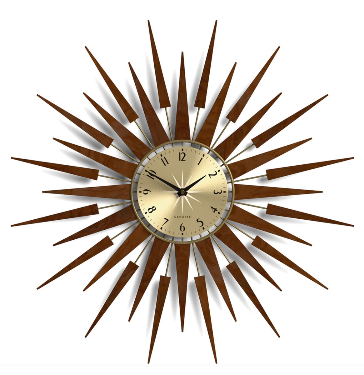 Fiftiesstore Newgate Pluto Wandklok - Dark Wood