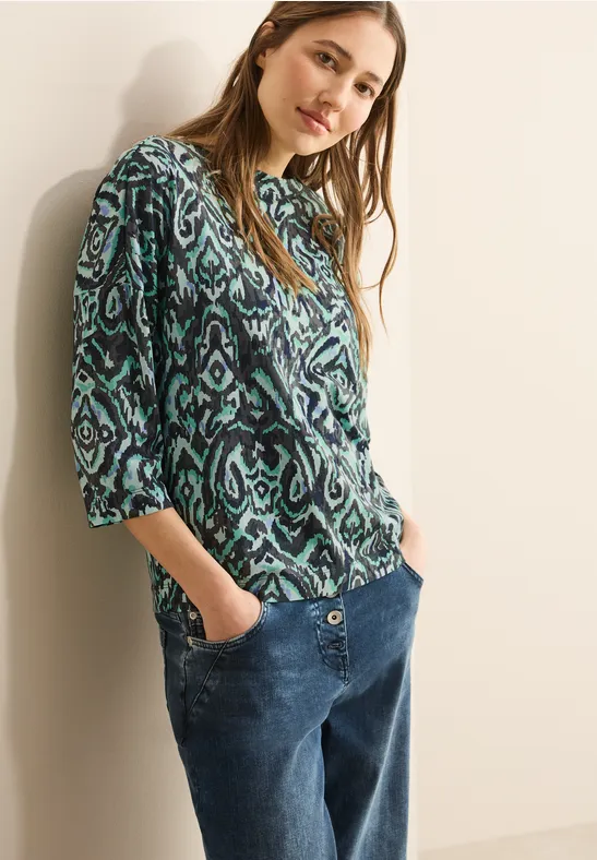 Cecil Shirt met 3/4 mouwen met print all-over