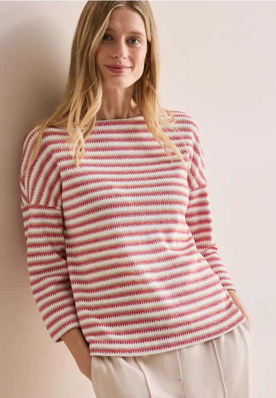 Cecil Shirt met 3/4 mouwen met gestreept patroon