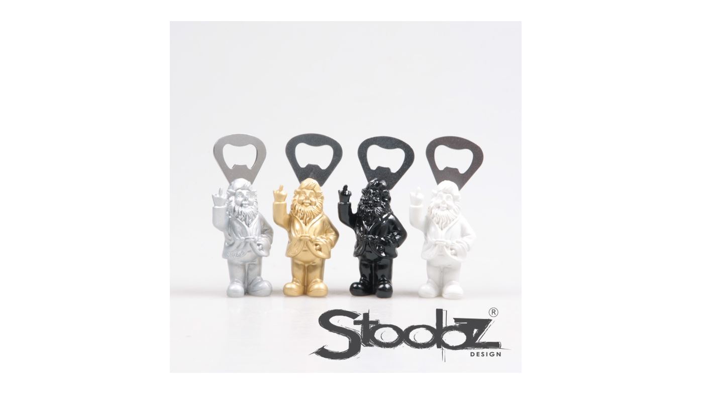 Stoobz Design Stoobz Kabouter F*ck You Flesopener Z/w/g/z 8cm