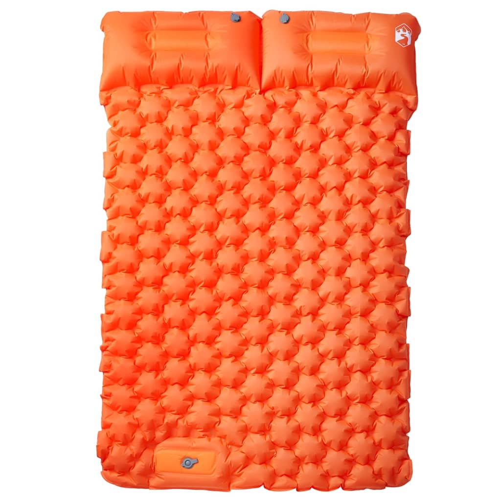 vidaXL Kampeermatras met kussens zelfopblazend 2-persoons oranje