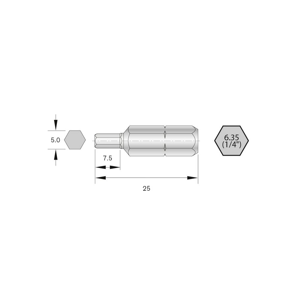 Bernstein Tools for Electronics 6-HX50-25 Bitset HRC-staal Hooggelegeerd C 6.3 6 stuk(s)