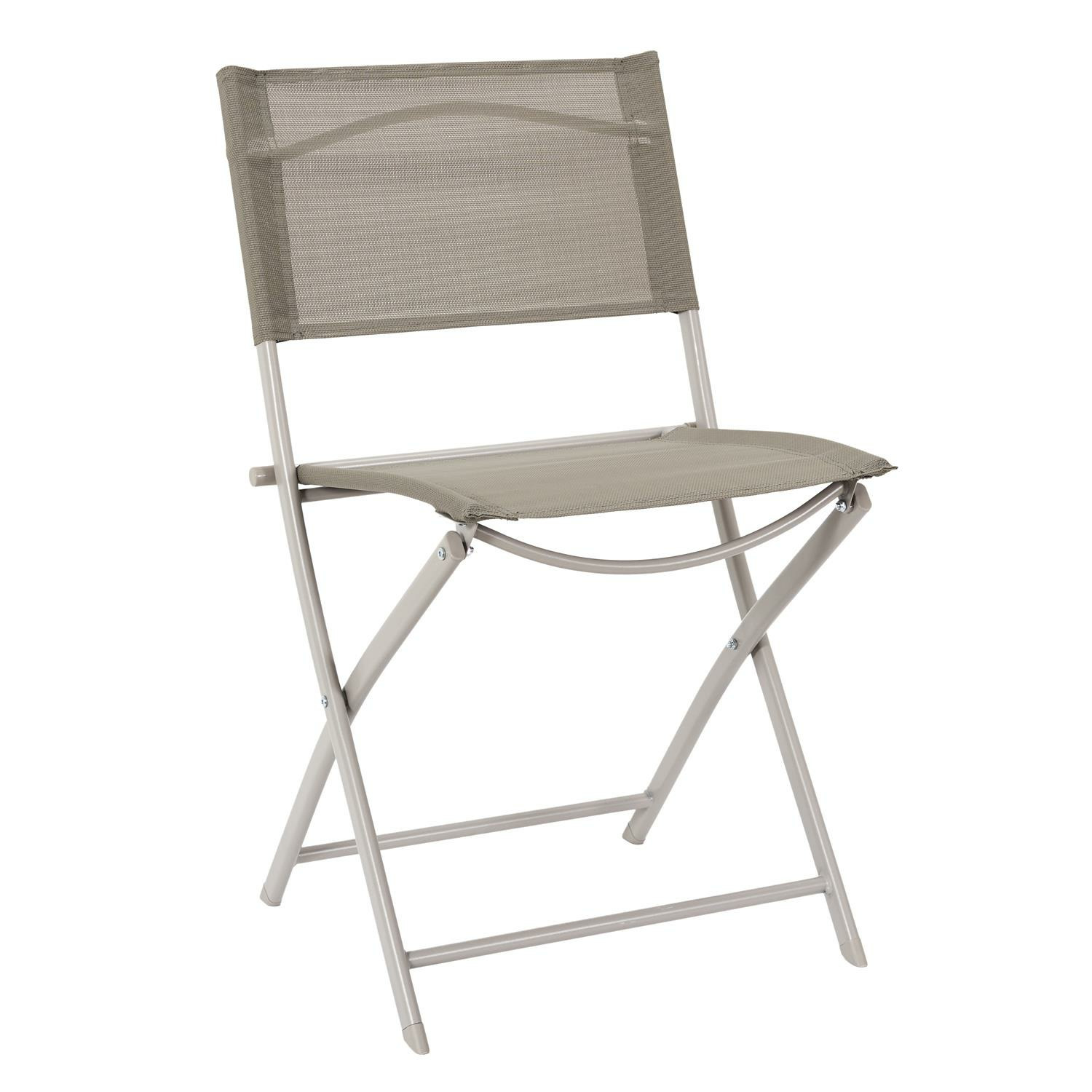 Home Deco Factory camping buiten klapstoel - aluminium - beige - L46 x B50 x H80 cm -