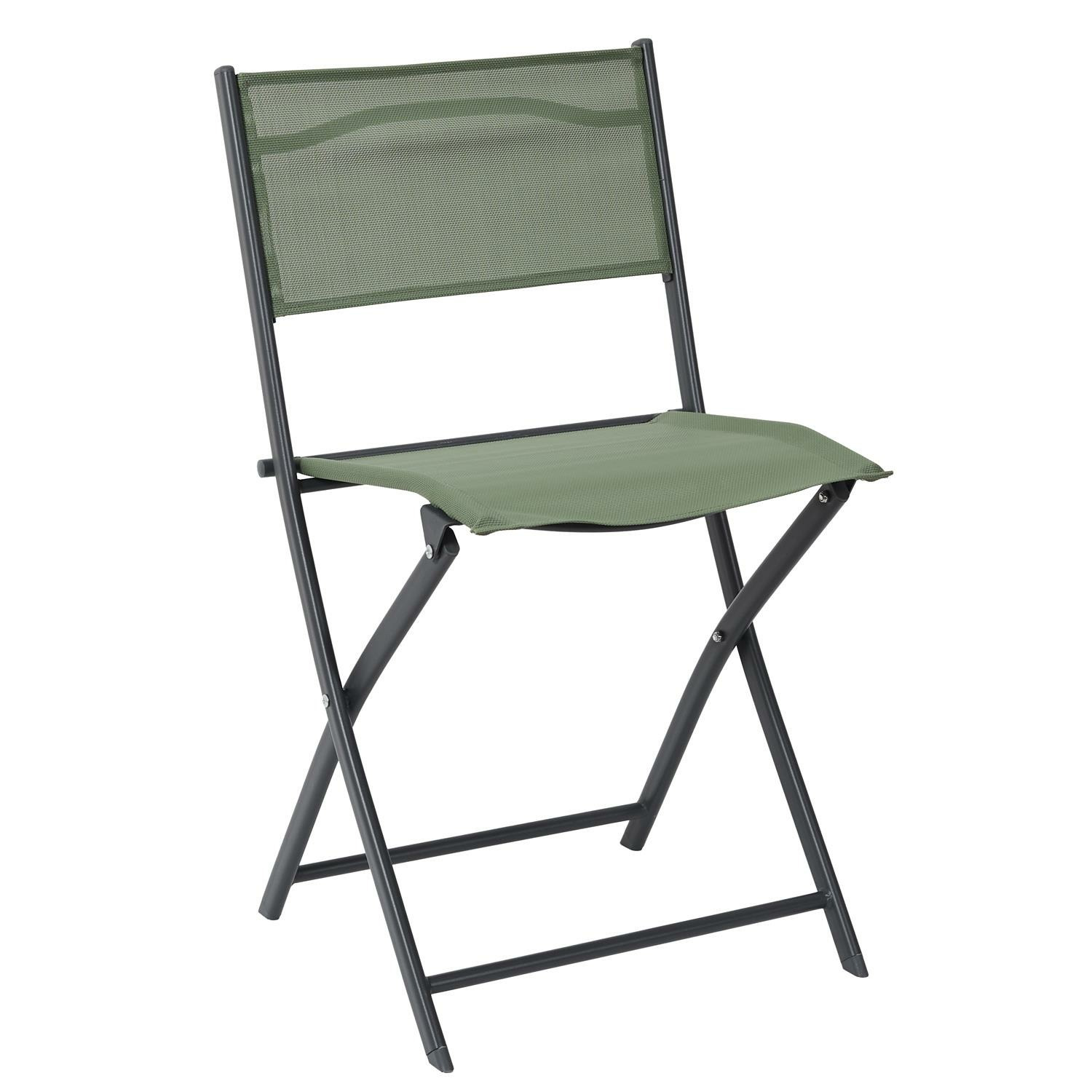 Home Deco Factory camping buiten klapstoel - aluminium - groen - L46 x B50 x H80 cm -